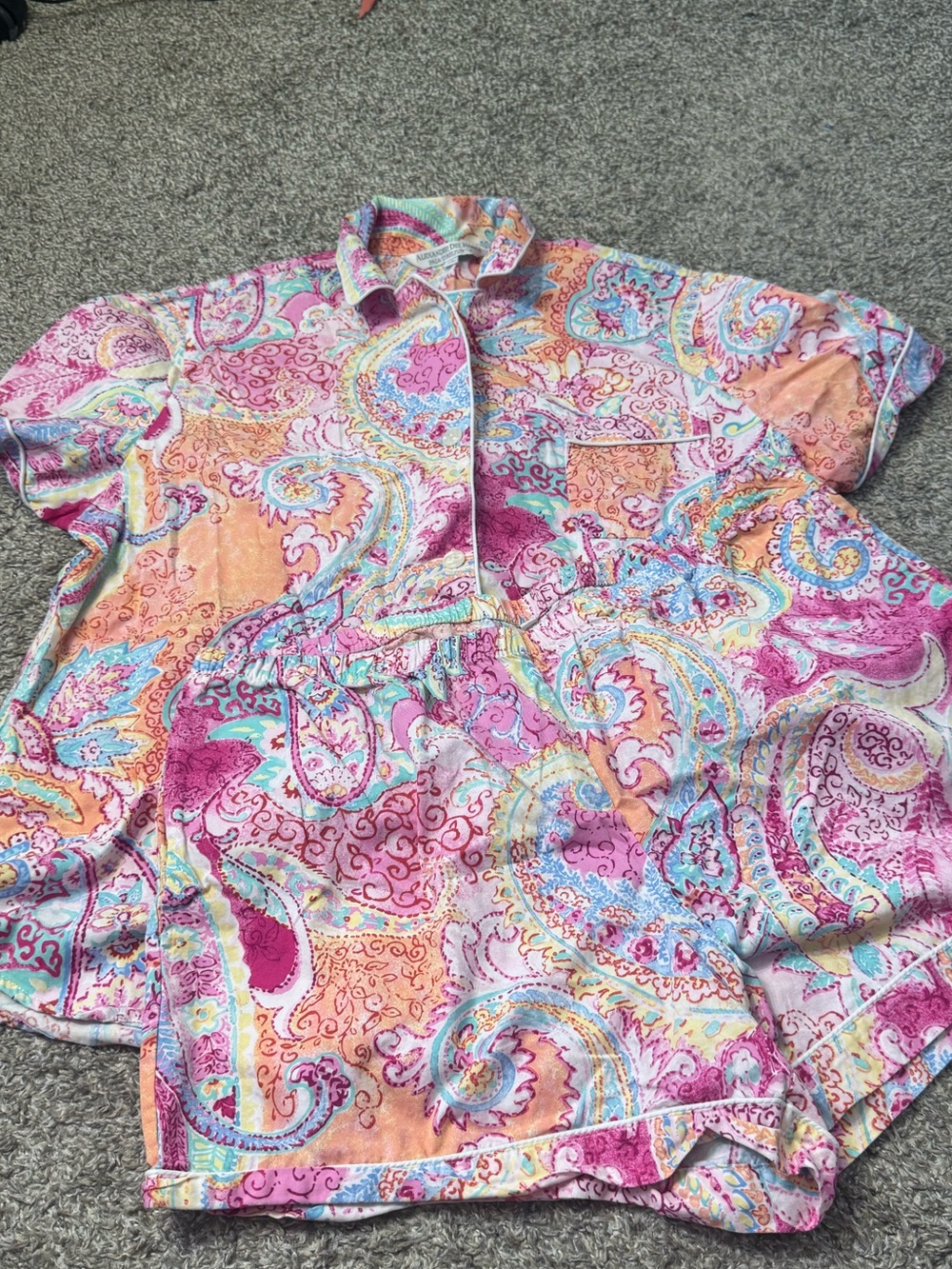Alexander Del Rossa Cotton Pajama Set Paisley